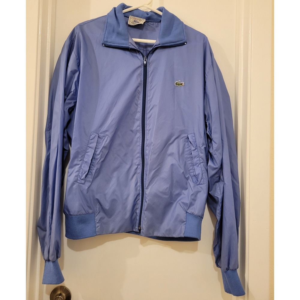Vintage 80s Izod Lacoste Mens XL Blue Harrington Windbreaker Bomber Jacket 70s